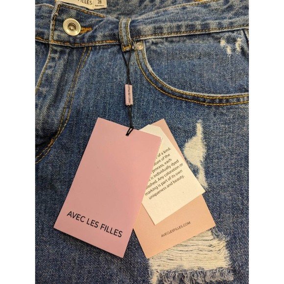 NWT Size 28 Avec Les Filles Distressed Jean Shorts - Picture 6 of 7